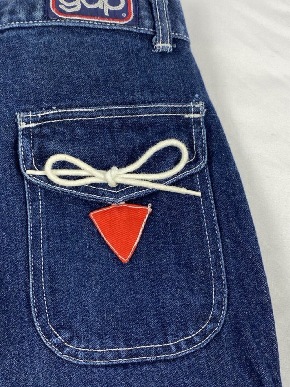 VTG 80s Style Jrs / Womens High Rise Size 7 Wide Leg Deep Pocket Tie Back Pocket - Picture 10 of 13